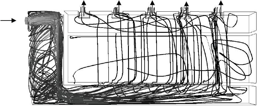 Figure 8 : Lignes de courant pour le test 4